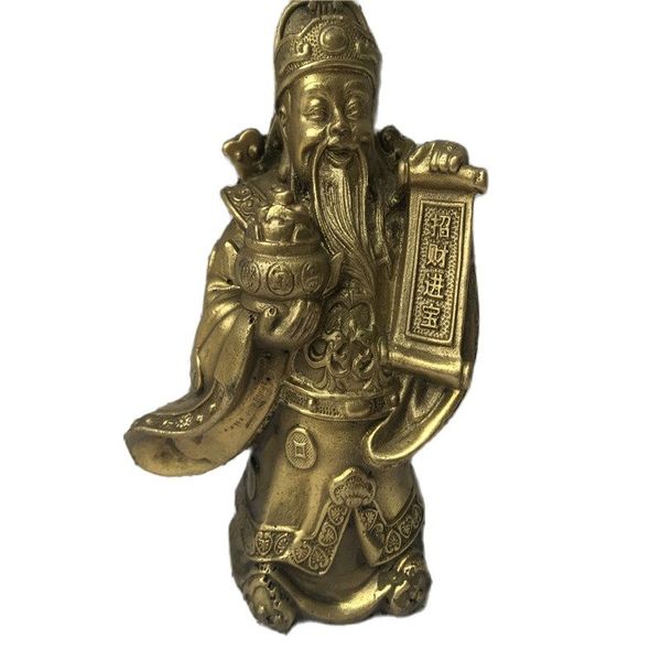 

chinese bronze statue decoration copper statue of a god of wealth, Black