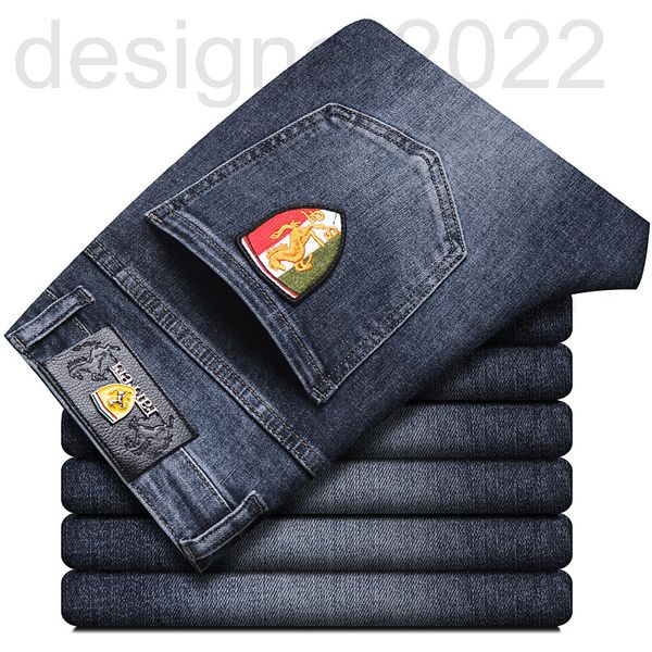 

men's jeans designer autumn men's jeans cotton korean version small foot slim fit international brand embroidery farama 0zku, Blue