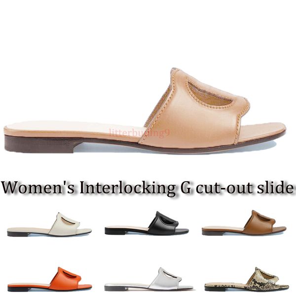 Frauen G-Hausschuhe ausgeschnittene Sandalen mit dickem Boden Blockabsatz Gummirutschen Plattform Alphabet Dame Mitte Blockabsatz Pantoffel Helle Ledersandale