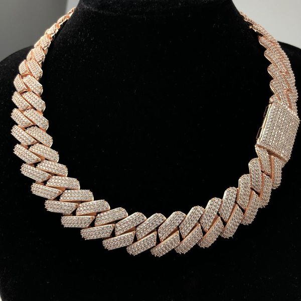 

pendant necklaces design 19mm cz micro shop gold-plated three row men's necklace, Silver