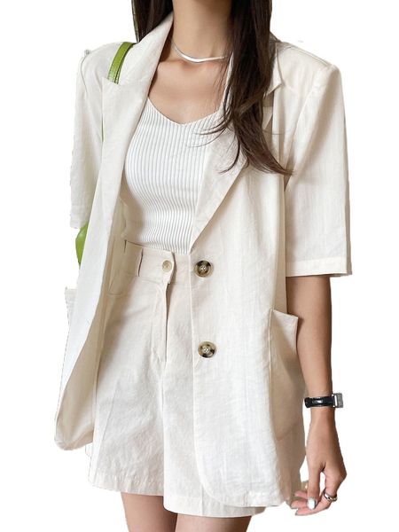 

dazy dual pocket single breasted blazer l65x#, White