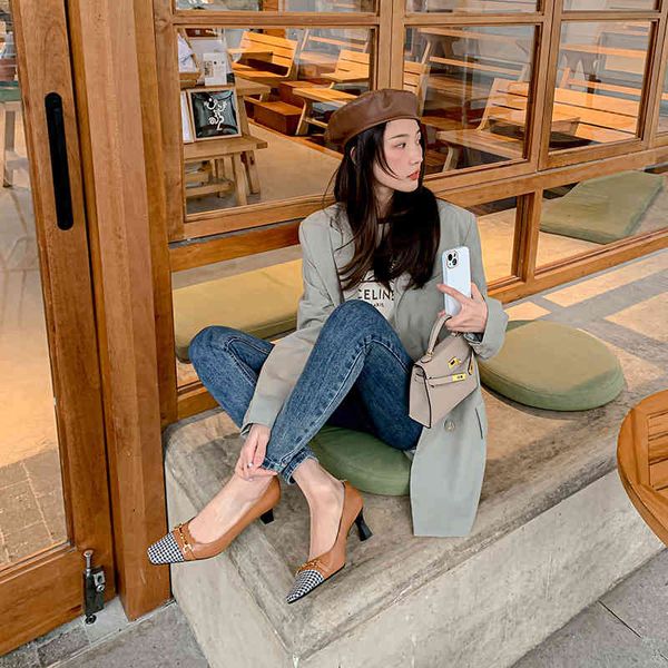 

boots spring low shoes lattice korean version thousand bird elements high heels versatile women's thick sheepskin cpnb, Black