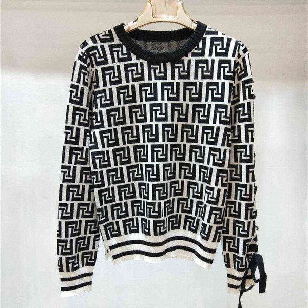 

designer sweater womens autumn round neck full body classic logo long sleeve sweater fashion brand knitting sweaters luxury women clothing, White;black