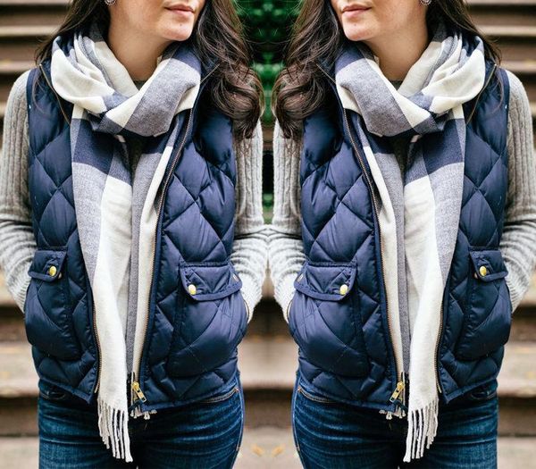 

women's vests arrivals fashion ladies gilet women warmer sleeveless waistcoat jacket coat winter vest, Black;white