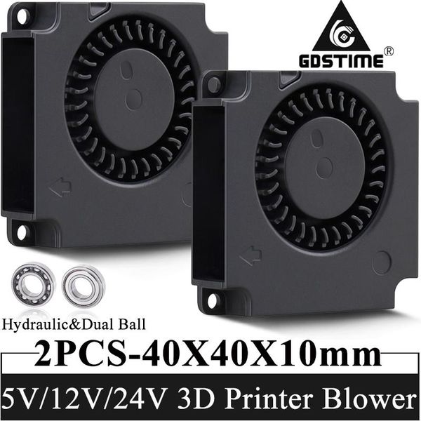 Fãs de refrigeração do gdstime 40mm 3D Peças da impressora 40x40x10mm Acessórios de resfriamento do ventilador DC FAIS TARBO RADIALFANSFANSFANSFANSFANSFANS