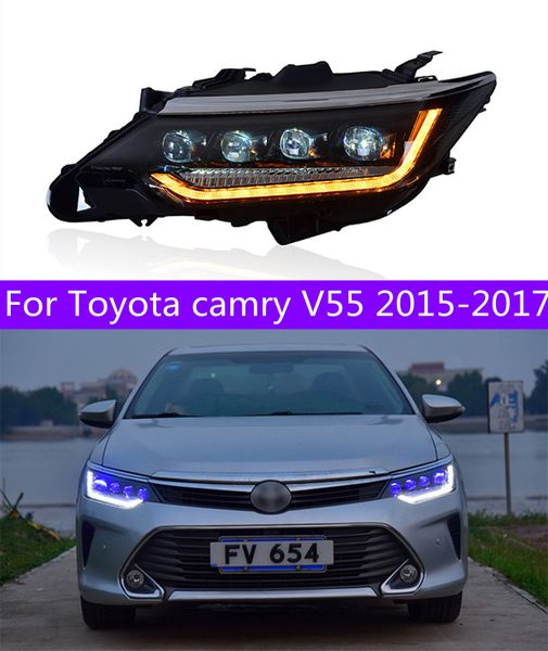 

full led headlight assembly for toyota camry v55 headlights 20 15-20 17 drl front light dynamic turn signal led running lights