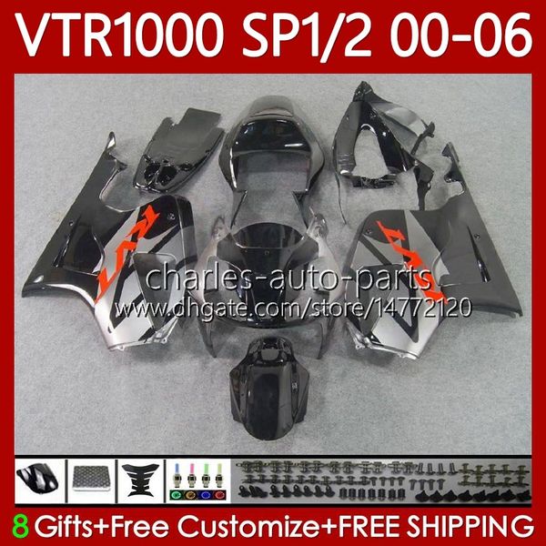 Honda VTR1000 RC51 2000 2001 2002 2003 2004 2000 2002 Vücut 123NO.118 RTV1000 VTR 1000 SP1 SP2 2000-2006 VTR-1000 00 01 02 03 04 05 06 Siyah Gri kaporta