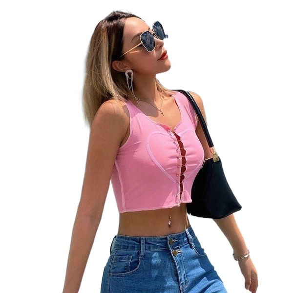 

women's tanks & camis women crop t-shirts corset femme e girl 2021 summer heart goth tshirts aesthetic y2k gothic clothes o9z4#, White