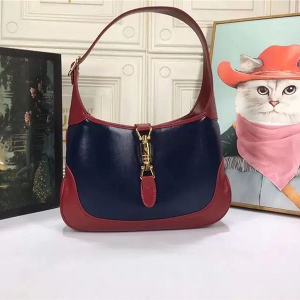 

designer bags luxury jackie 1961 hobo small shoulder bag g calfskin leather women tote crossbody navy cream denim handbag purses