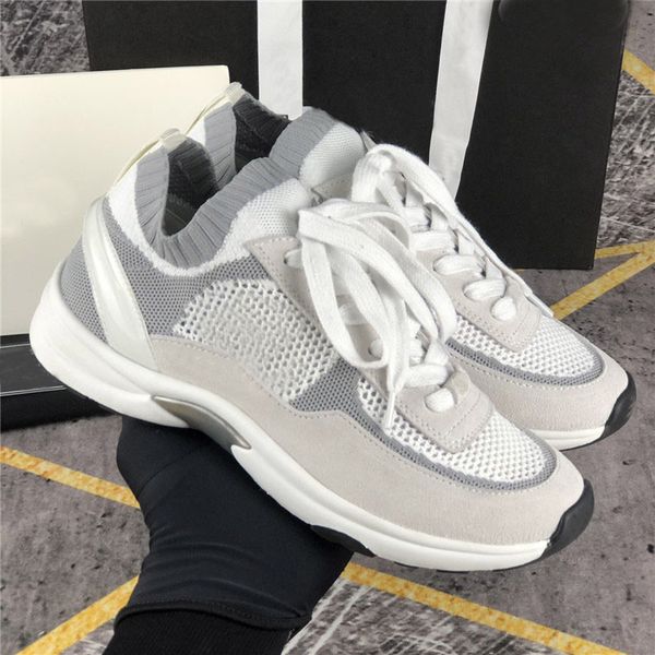 HEIßER VERKAUF Designer Sneakers Kalbsleder Freizeitschuhe Mode Reflektierende Schuhe Männer Frauen Sneaker Vintage Wildleder Trainer Steigende Leder Plateauschuh