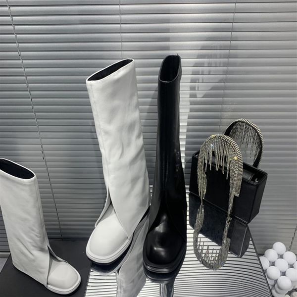 

2021 spring and summer latest women's boots designer design flat heel knee high winter fashion luxury shoes273g, Black