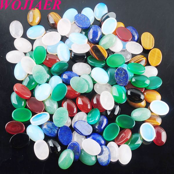 

30Pcs/lot Natural Gemstones Rose Quartz Agate Oval Cabochon CAB Beads No Hole 10x14x5mm Ring Jewelri Make BU800