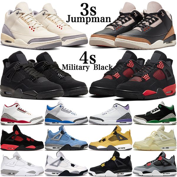 

og 4 4s basketball shoes mens womens trainers muslin neapolitan military black cat sail red thunder university blue white oreo pine green