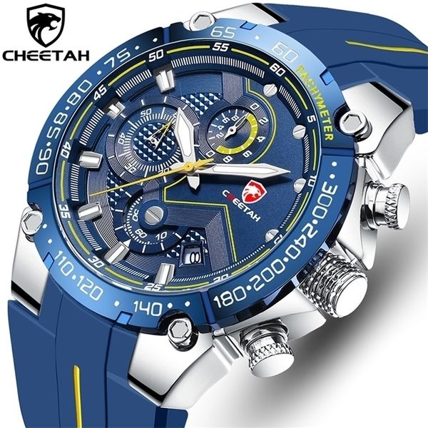 

cheetah watches mens luxury brand big dial watch men waterproof quartz wristwatch sports chronograph clock relogio masculino 220530, Slivery;brown