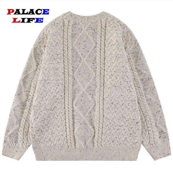 

hop twist hip dot jumper 2022 streetwear autumn men solid knitted sweaters harajuku fashion casual pullovers clothing t220730, White;black