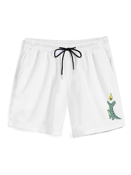 

romwe guys cartoon graphic shorts v637#, White;black