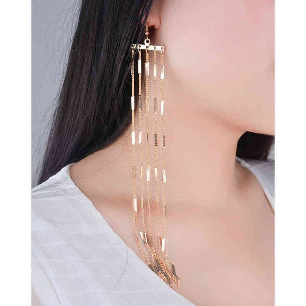 

ingesight.z bohemia long tassel drop dangle earring for women big large metal earrings vintage earrings jewelry gift g220312, Silver