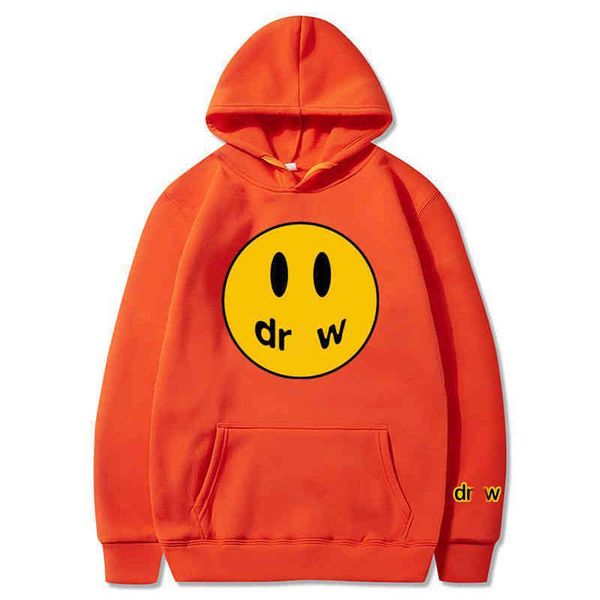 

designer draw hoodie oversized vintage luxe fashion brands mens woman black white autumn and winter cross men's plush smiling face hood