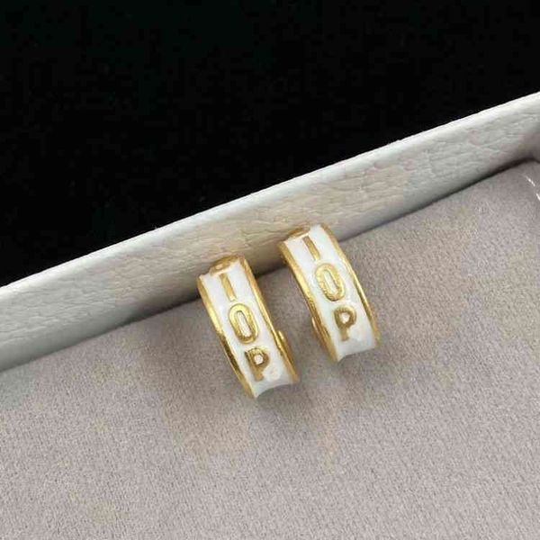 

super discount 75% off year new house letter glue dropping tide net red temperament high sense earrings 925 pure silver needle versatile ear, Golden