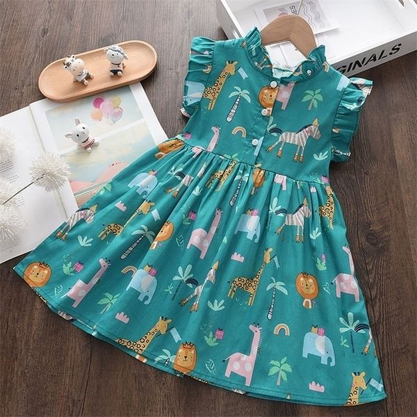 

melario baby girl sweet dresses fashion summer baby cartoon cute print princess costumes kids sleeveless party clothes 220707, Red;yellow