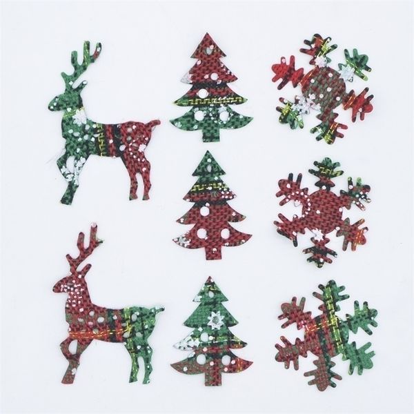 50pcslot Noel Bezi Geyik Ağacı Kar Tanesi Aplike Parti Süsleme El Sanatları Diy giysileri şapka eldivenleri Dekor Yamaları C21 Y201020