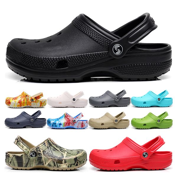 

fashion slippers clogs sandals slip on casual beach waterproof shoes men classic nursing hospital women slippers work medical size m4-m11, Black