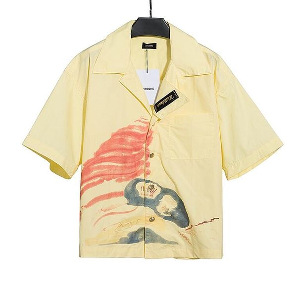 

graffiti print loose fashion short sleeved shirts, White;black
