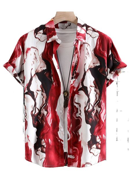 

men random marble print shirt without tee n8ul#, White;black