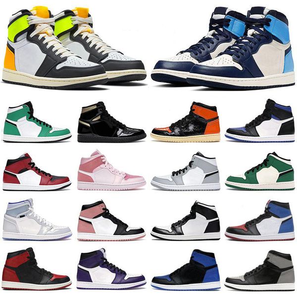 

basketball shoes 1s high og men women jumpman 1 mid light smoke grey black metallic gold obsidian 4s fire red cat mens sneakers size 36-47