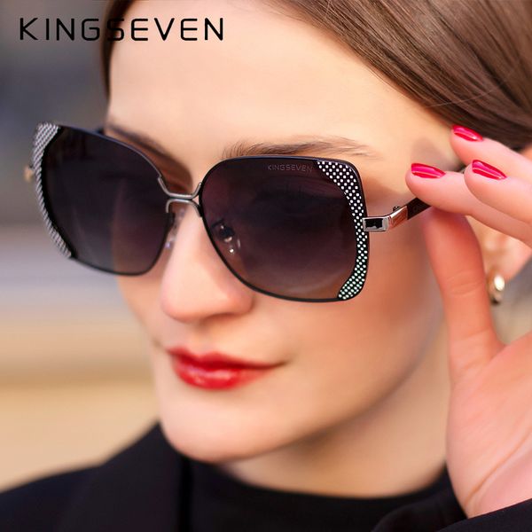 

kingseven design polarized gradient lens sunglasses for women butterfly style sun glasses fashion ladies eyewear 220511, White;black