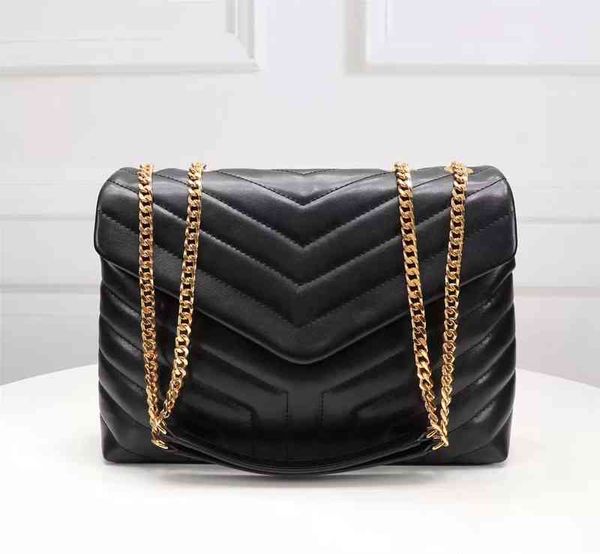 

2022 luxury handbag shoulder bag brand loulou shape sewing leather women's metal chain flip messenger wholesale