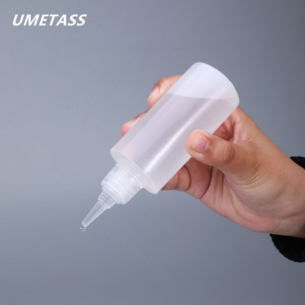 

10pcs 100ml empty dropper bottle food grade hdpe plastic squeeze with cap for oil paint liquid glue container 220608