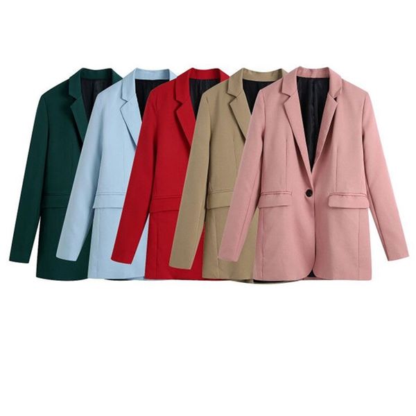 

traf women fashion office wear single button blazer coat vintage long sleeve back vents female outerwear chic veste 220402, White;black