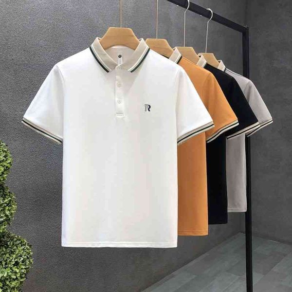 

high-end polo shirt short-sleeved 2022 new fashionable summer thin clothes turtleneck t-shirt men's fashion brand, Black;brown