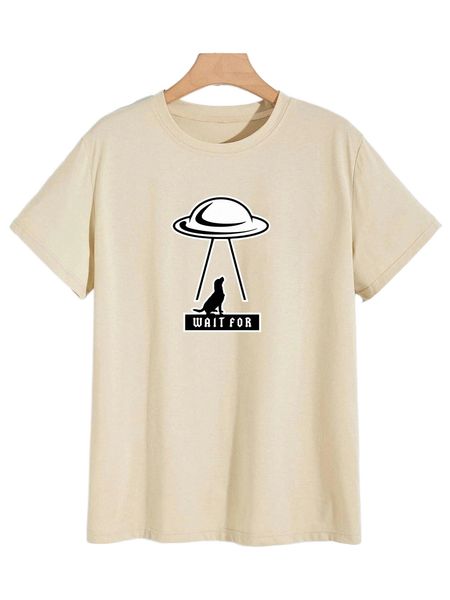 

romwe guys ufo print tee 3300#, White;black