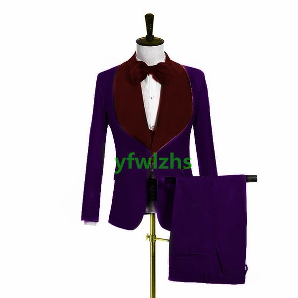 

handsome one button groomsmen shawl lapel groom tuxedos mens wedding dress man jacket blazer prom dinner suits jacket pants tie vest w917, Black;gray