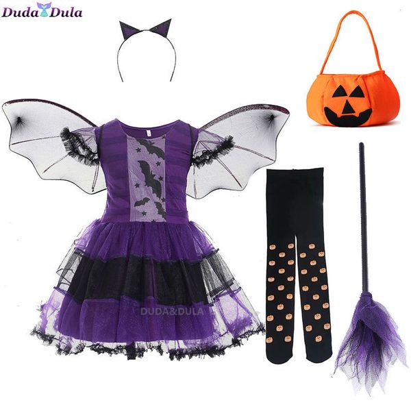 Ocas￵es especiais fantasia de Halloween para crian￧as meninas meninas garotas de bruxa Cosplay Party Party Princesa Fantasia Dress Up Roupos 220826
