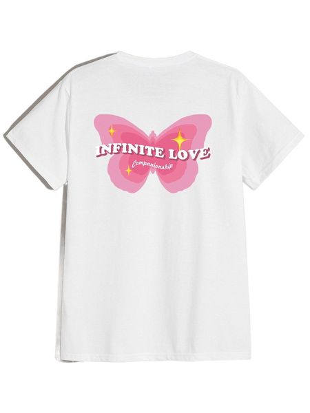 

romwe guys letter butterfly graphic tee b1r8#, White;black