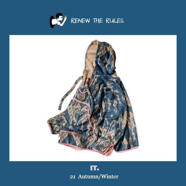 

hehong 21aw kapital thickened hirata warm two-color fleece pattern fleece hoodie jacket, Black