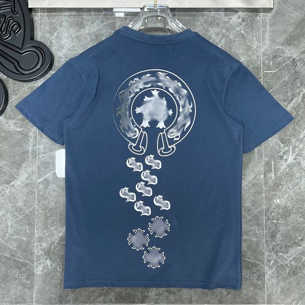 

fashion ch classic mens t shirts sanskrit letter t-shirt horseshoe cross pattern tshirts designers hip hop woman summer tees k 9a33, White;black