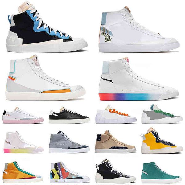 

jogging blazer mid 77 vintage running shoes high low glow in the dark have a good game sketch suede leather women mens trainers sports, Black