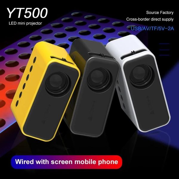 YT500 Mini Proiettore Led Home Theater Video Beamer Supporta 1080P USB Audio Lettore multimediale domestico portatile Regalo per bambini