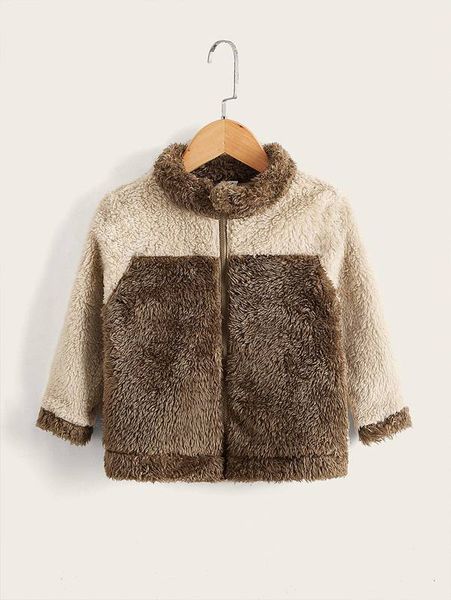 

toddler boys two tone zipper teddy jacket she, Blue;gray