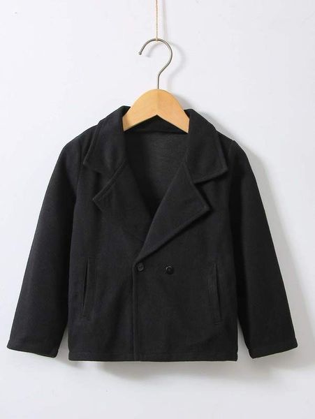 

toddler boys lapel neck overcoat she, Blue;gray