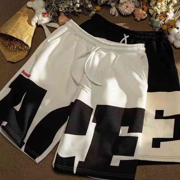 

men's shorts 2022 spring and summer pants fashion brand sportswear letter printed loose casual wear, White;black