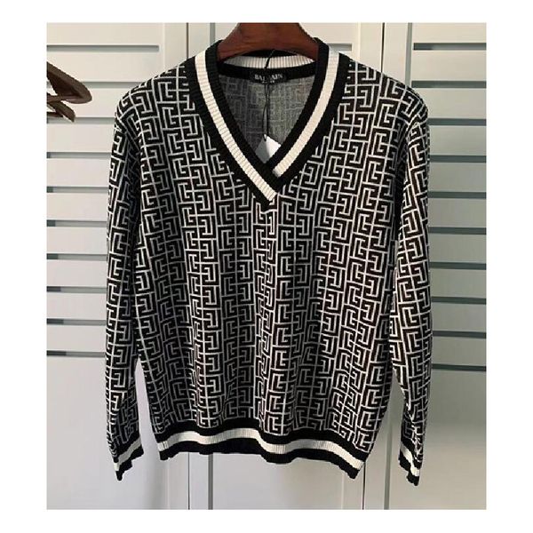 

luxury clothing womens sweater women designer sweater casual knitting contrast color long sleeve autumn fashion classic pullover garden coll, White;black