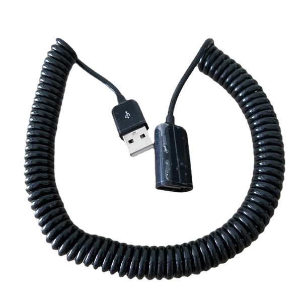 USB 2.0 Spring Telescópica Extensão de Extensão Macho para Fêmea para Câmera Mouse Dispositivos USB 3M