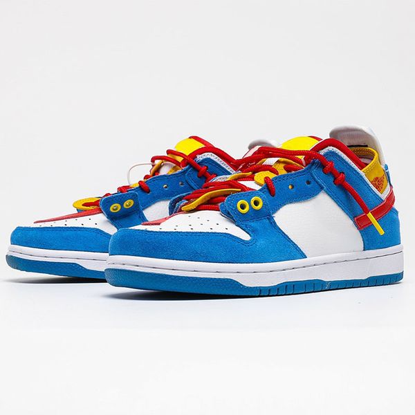 

brand shoes men woman low sports leisure board classic sneaker og doraemo white blue limited designer trainers sneakers, White;red