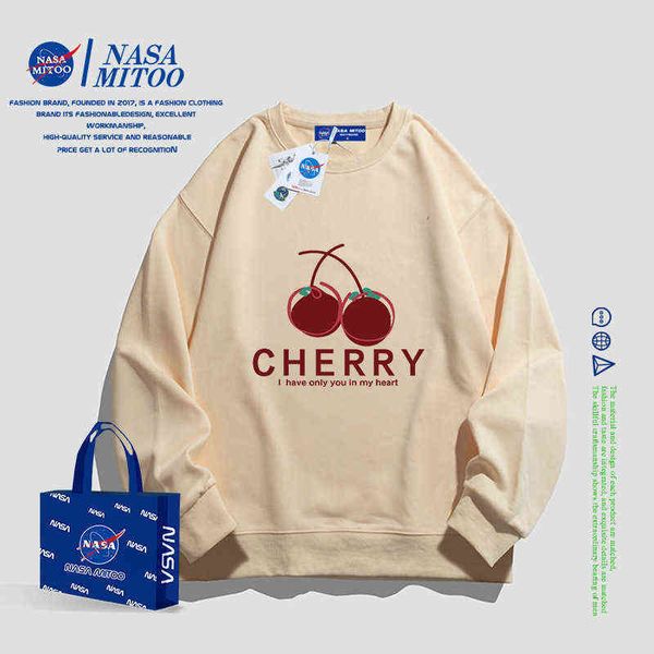 

hoodies sweatshirts designer hoodie nasa co branded fashion spring and autumn loose couple's cotton round neck long sleeve printed swea, Black
