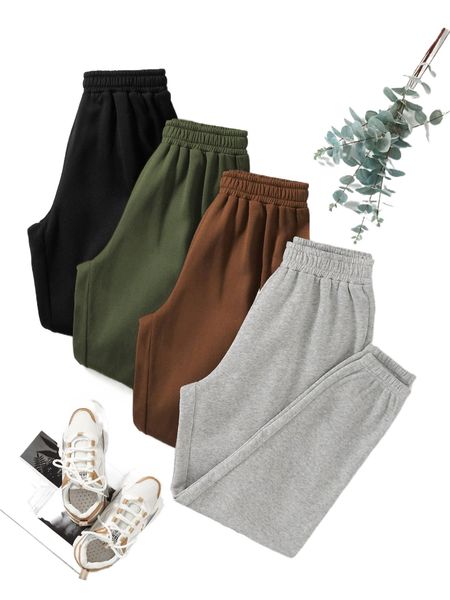 

4pack thermal lined sweatpants q8g7#, Black;white